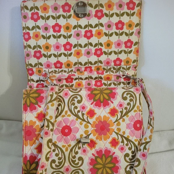 Vera Bradley Colorful Crossbody Bag 2010 Retired Print - Picture 3 of 9